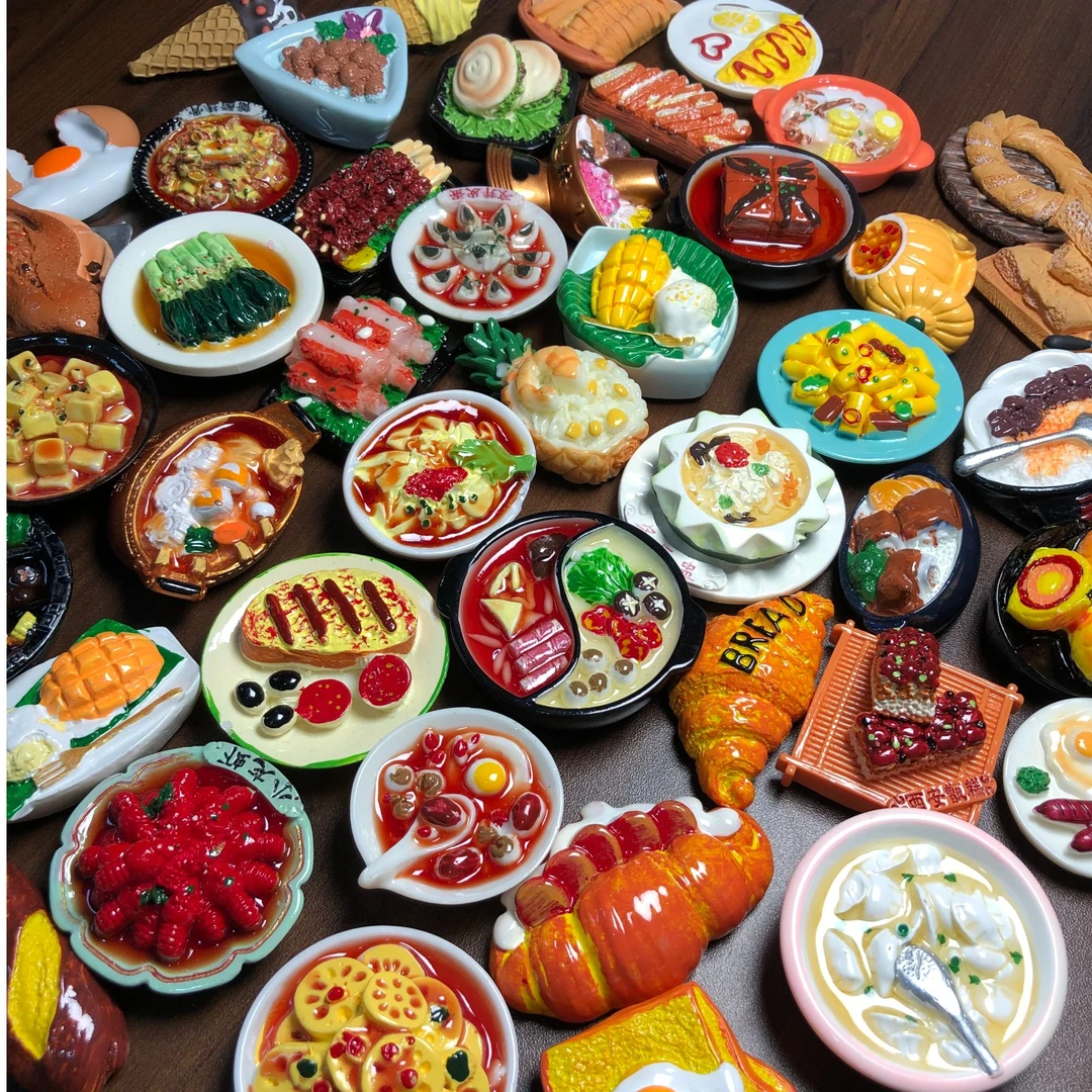 (回家拆)高货树脂创意立体产品手绘食玩冰箱贴摆件吸附磁铁