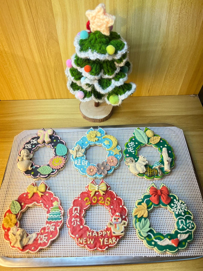 纯手工零增加宠物零食  羊奶淋面猫狗爱吃磨牙饼干圣诞系列