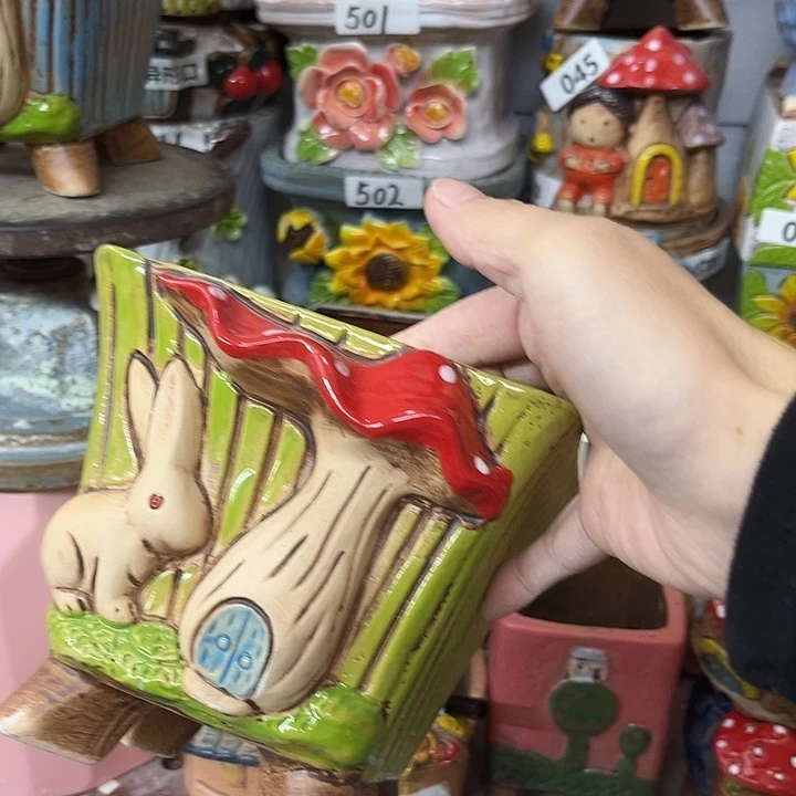 粗陶材质多肉花盆