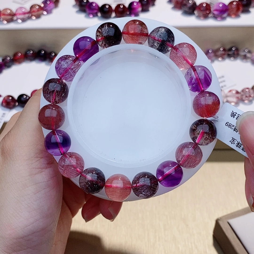 水晶手链未镶嵌黑加仑11+