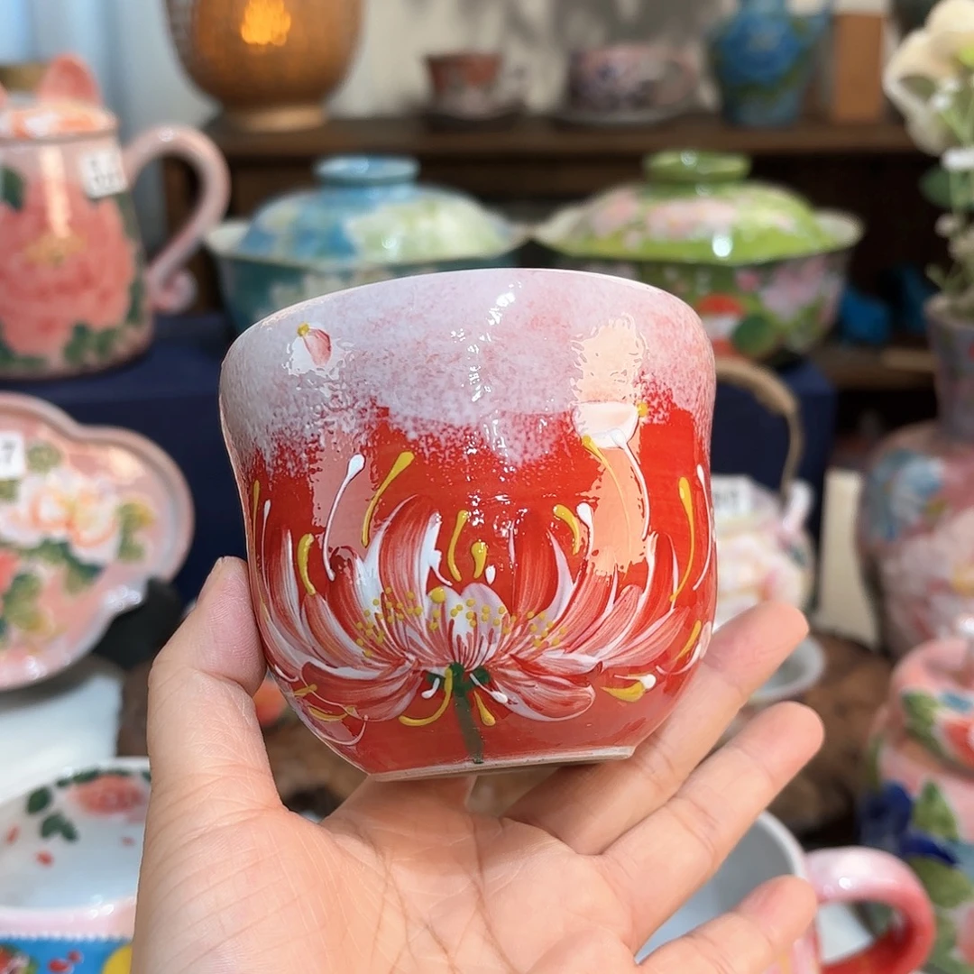 景德镇手绘高温釉下彩陶瓷茶具