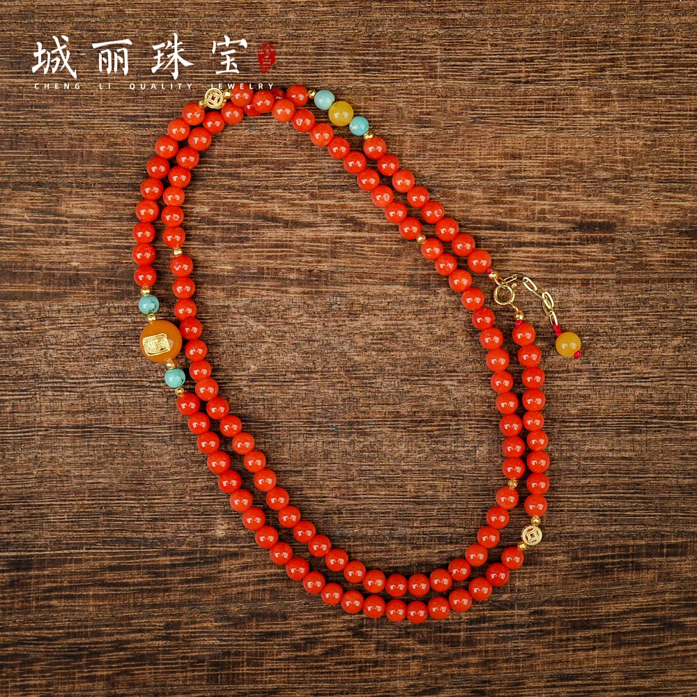 舒可【凤起丙午.系列】珊瑚金福全能项链/条（多样性发货）ZJH-2264