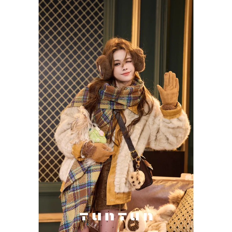 11月9号上新【芬兰彩格】复古美拉德 格纹流苏围巾