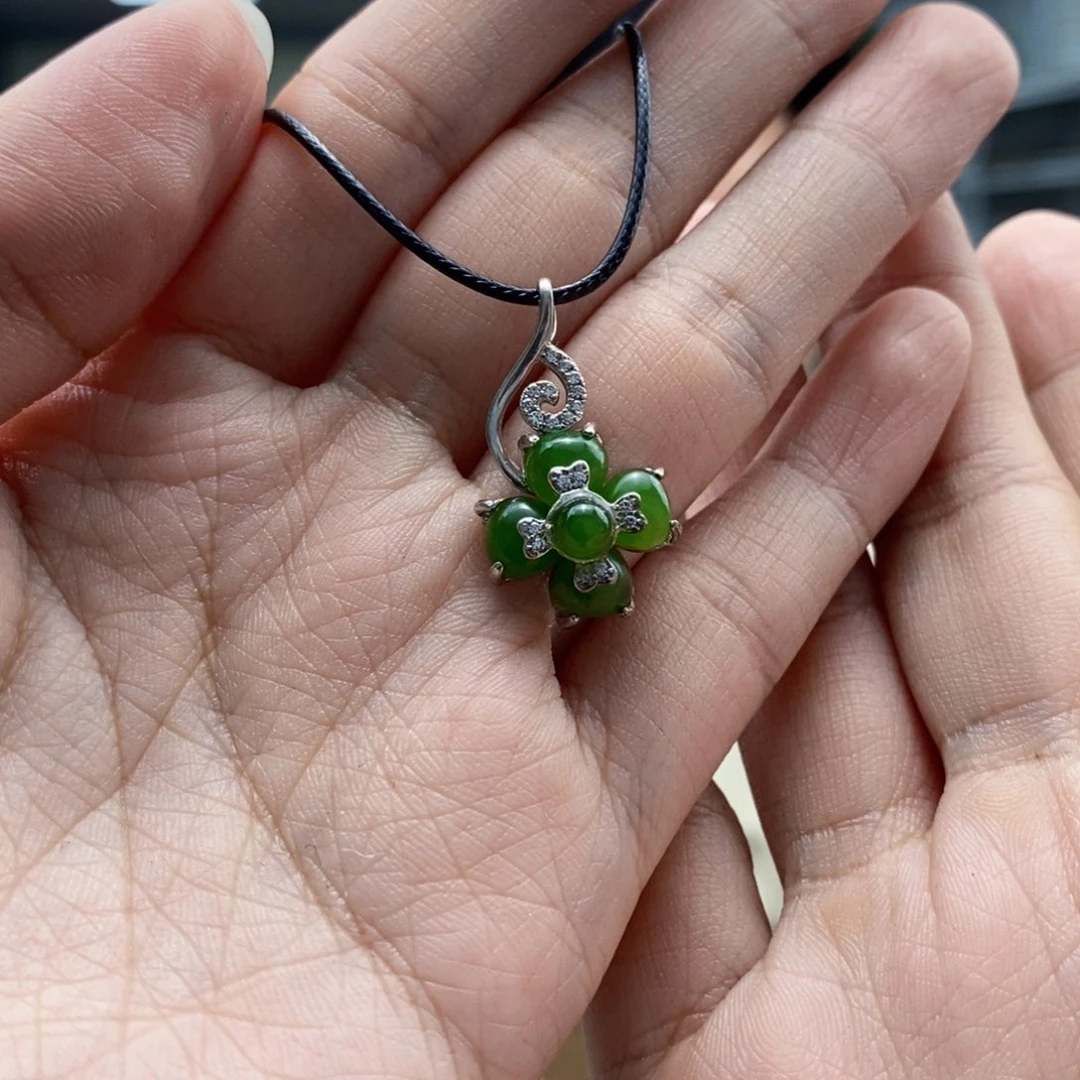 和田玉颈饰银S925镶嵌多样性发货 拍一发一