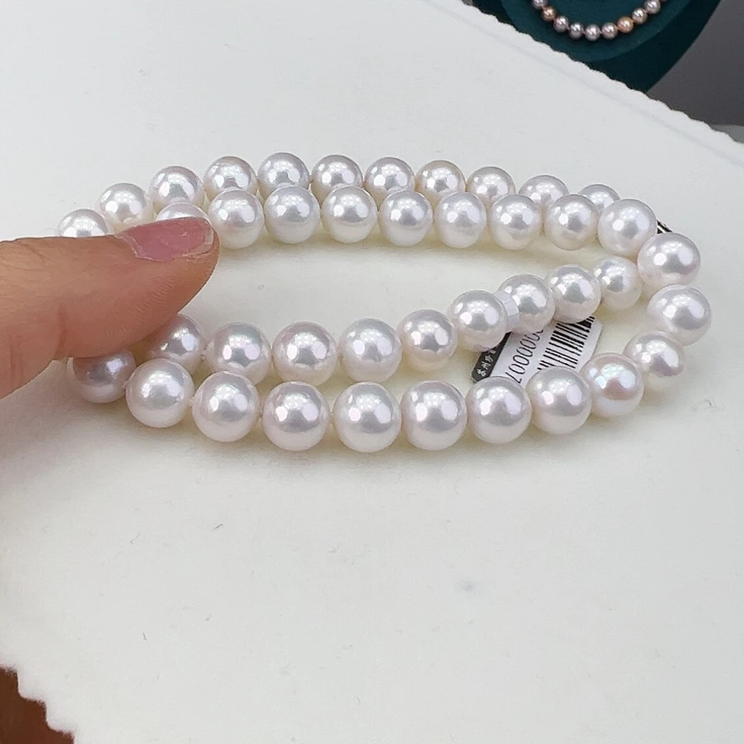淡水珍珠颈饰银S925镶嵌➕9-9.5高品极光炫彩