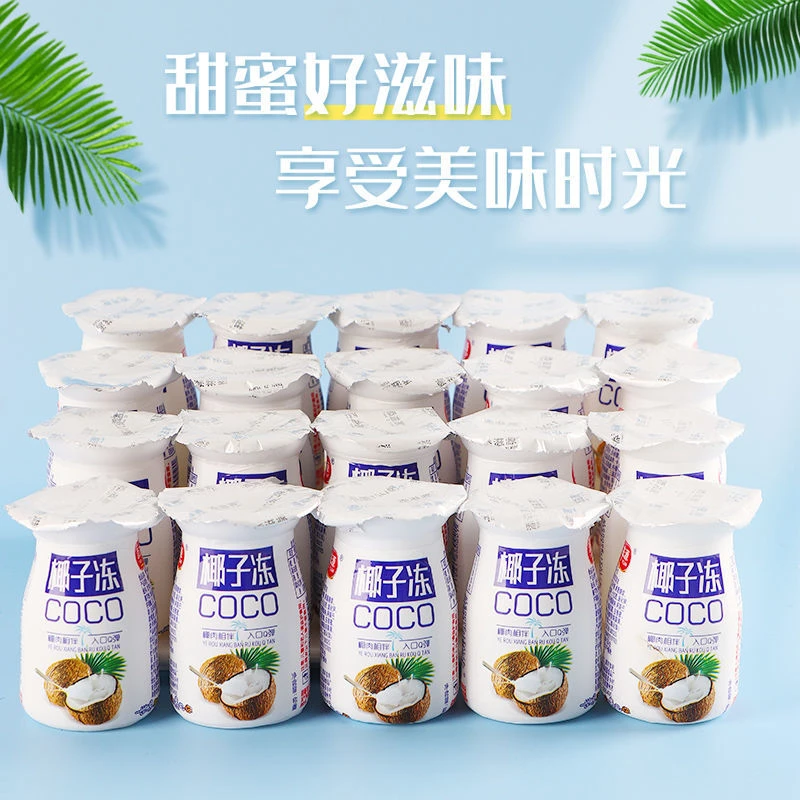 网红甜品瓶装椰子冻小孩果冻夏日罐装果冻批发休闲童年怀旧零食