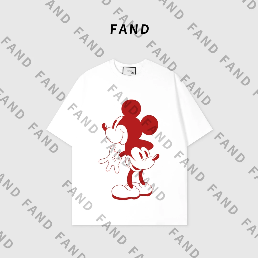 FAND品牌【ds米妮】2025新品夏季情侣装印花宽松圆领短袖T恤