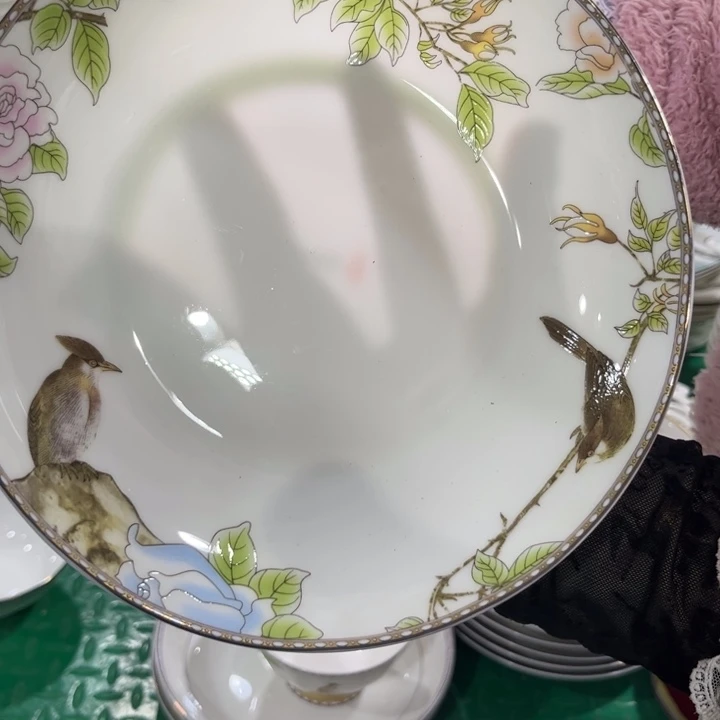 瓷片琴瑟八寸深盘四个哇塞