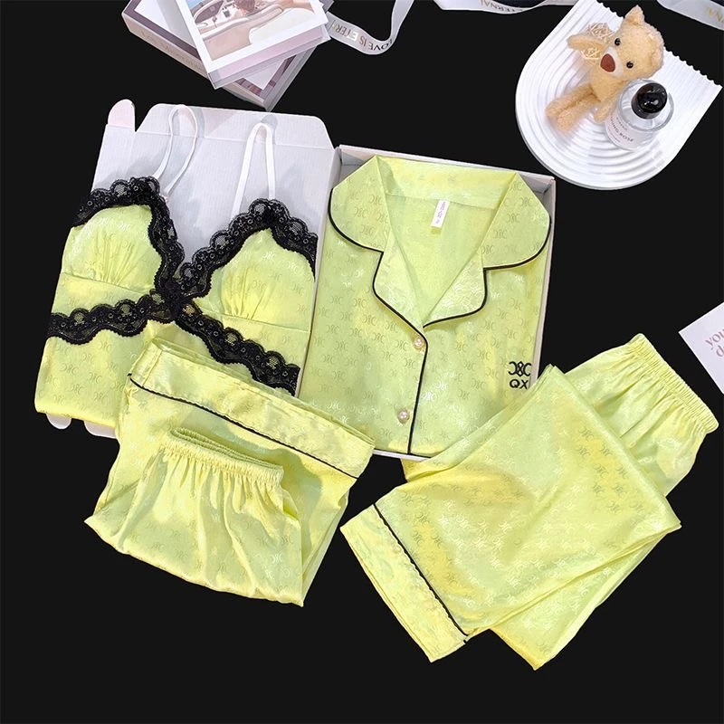 【C】2025年春夏高级定制新款冰丝短袖睡衣女套装家居服~