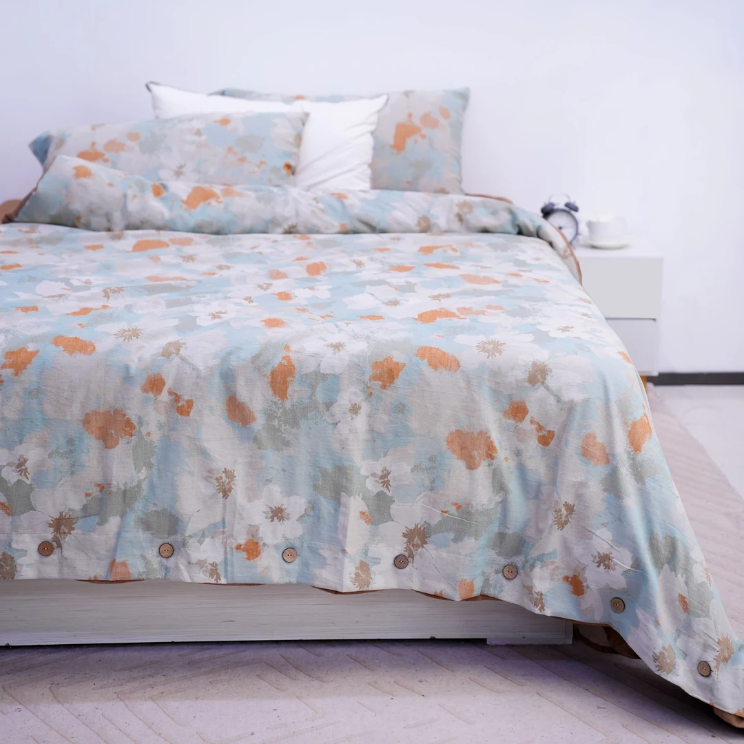 【四件套-春日怡情-灰】轻奢柔软丝滑简约标准透气时尚亲肤四件套