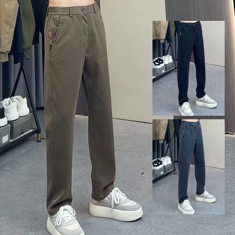 【莱赛尔天丝】春夏简约百搭休闲裤窄版直筒裤男士百搭显瘦休闲裤