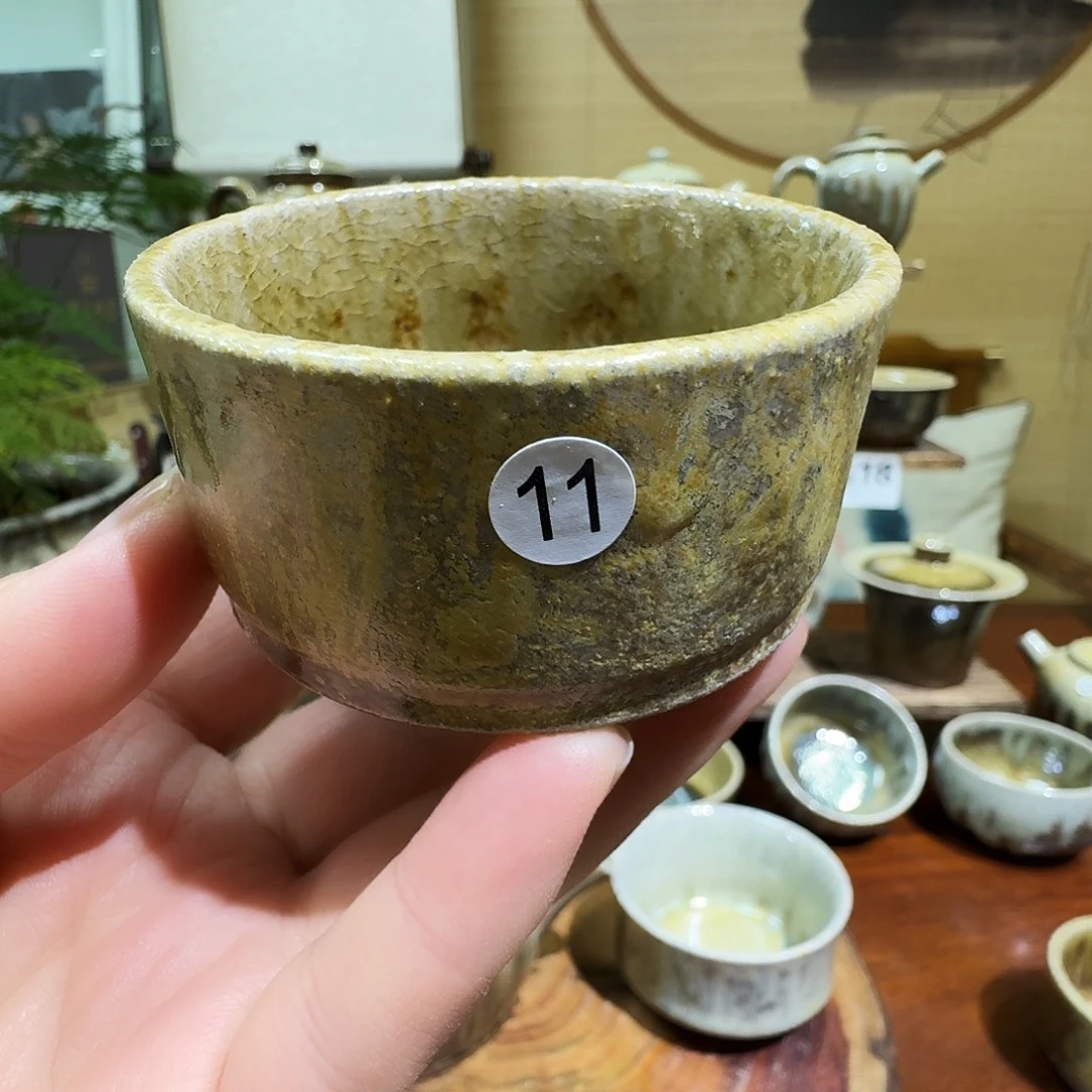 建水紫陶白泥柴烧杯微瑕