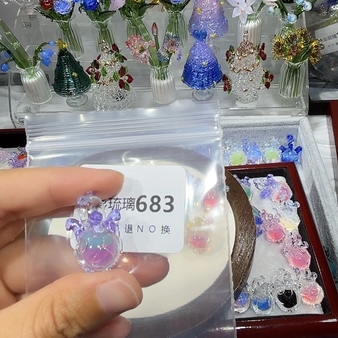 月***子琉璃吊坠（不含链）683彩色心脏