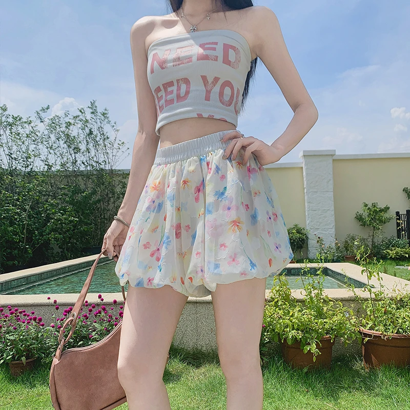 2025秋季设计感休闲短裤女秋季新款百搭显瘦辣妹小个子热裤蓬蓬裙