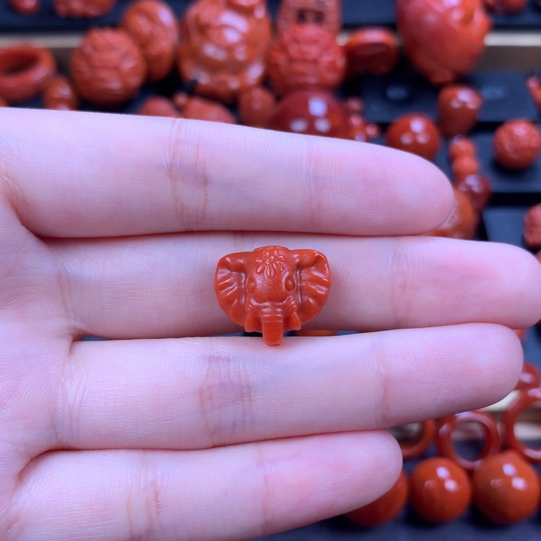 未镶嵌象神17.3mm南红玛瑙