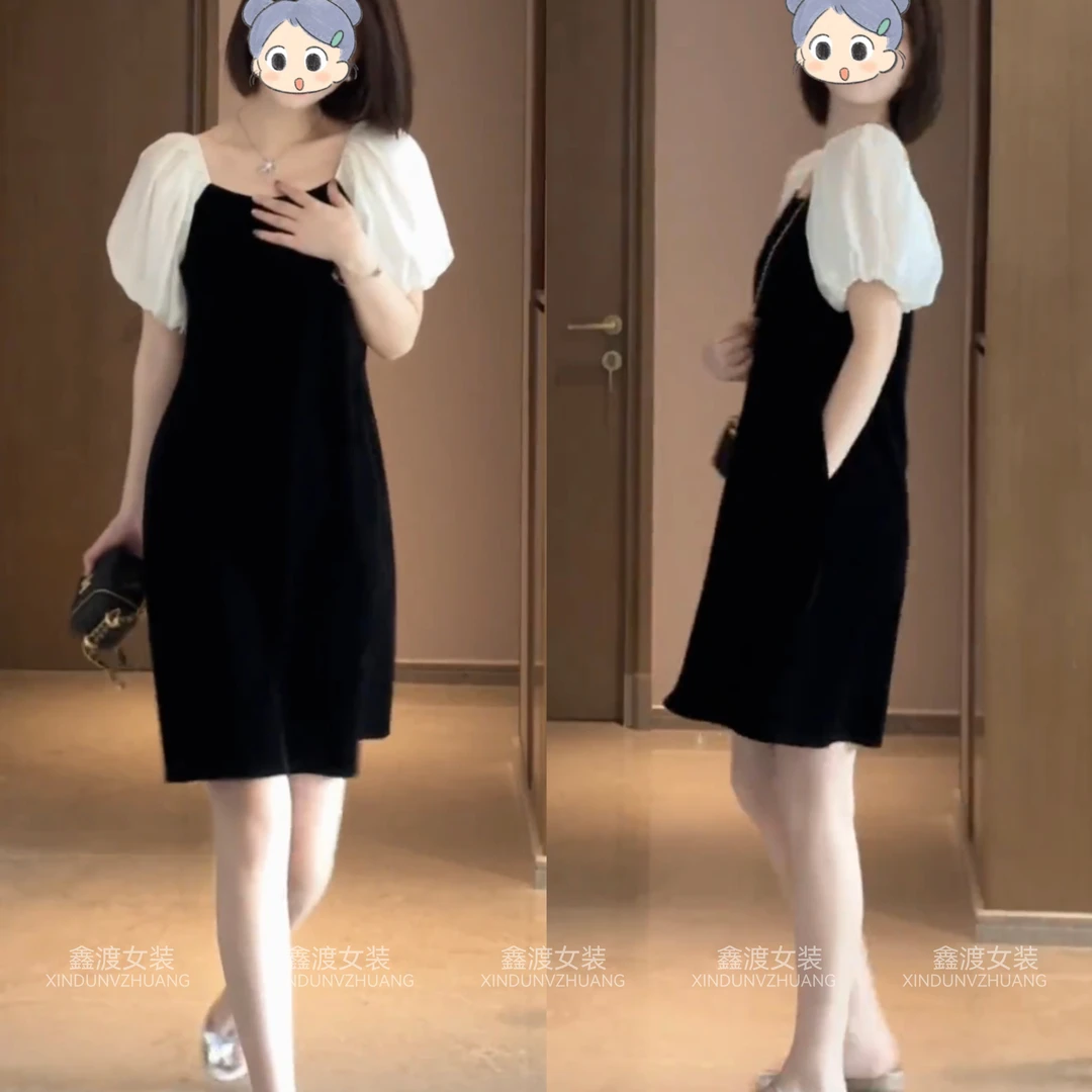 2025夏季新款时尚显瘦气质女士网红洋气连衣裙百搭款D21525