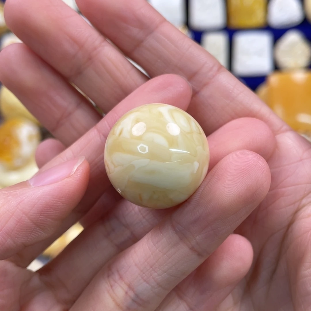 蜜蜡裸石未镶嵌琥珀蜜蜡珠子卡24.2mm