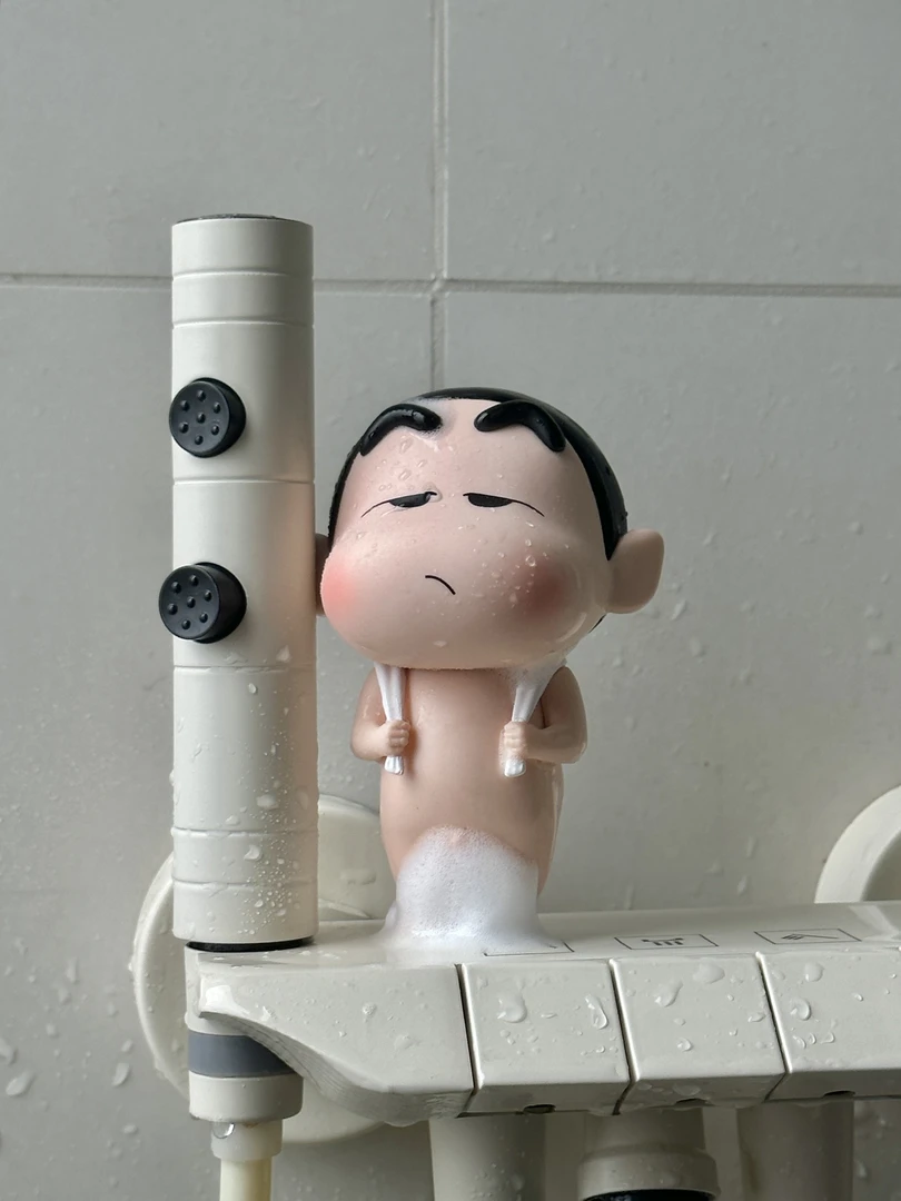 洗澡小新搓澡小新酱家居网红陶瓷装饰摆件可爱