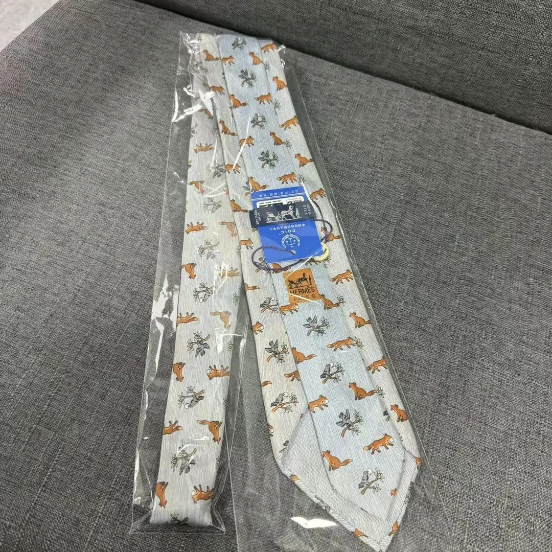 95新 Hermes/爱马仕 乱乱子中古/领带/90751