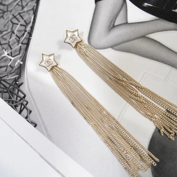 Chanel星星流苏耳钉耳环