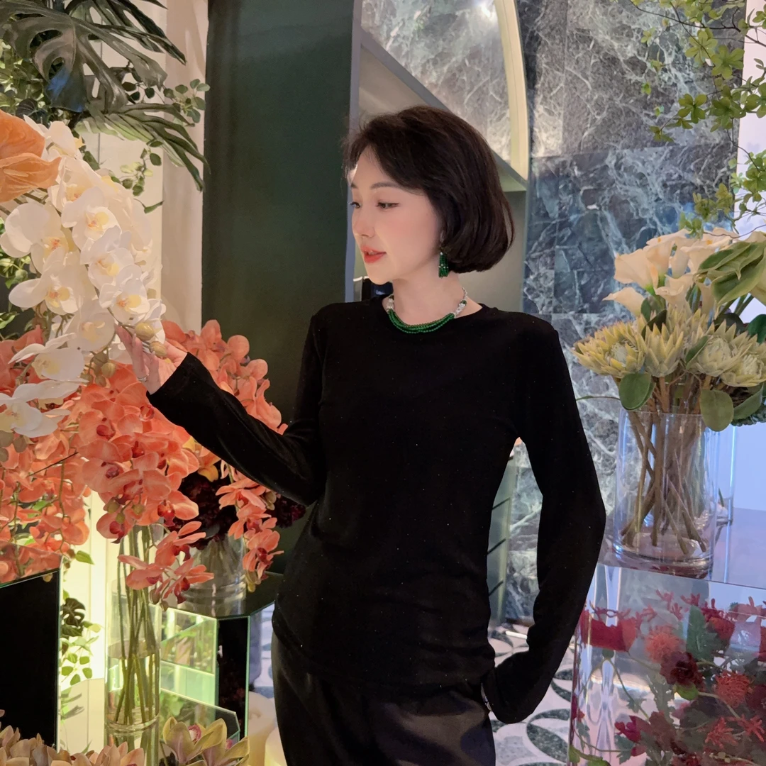 Betty Bairn【溯梦】高端醋酸针织亮点上衣24B-BW7370