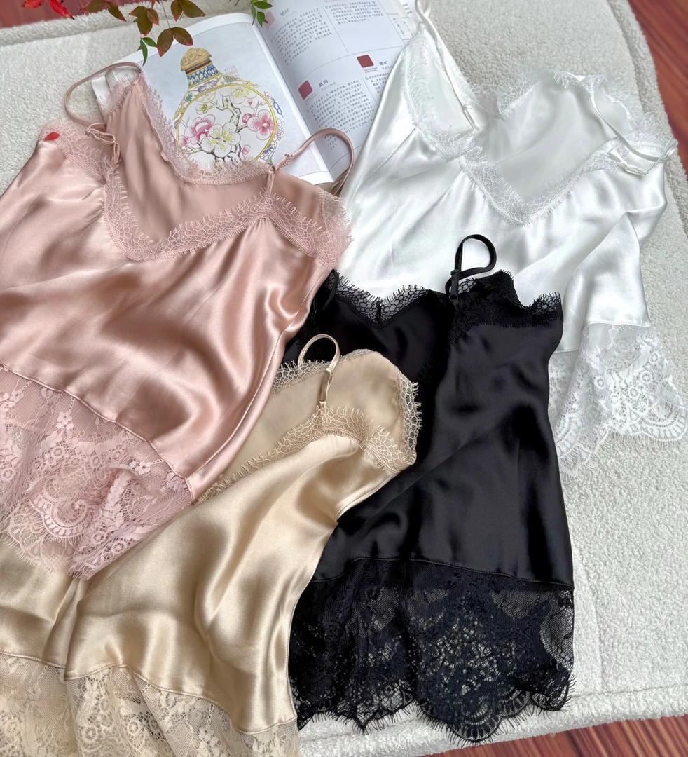 【福利品】翠裳· 真丝蕾丝吊带背心