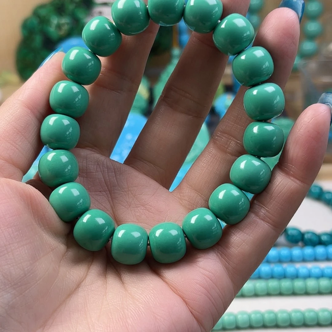 湖北工厂批发精品手串绿色蓝色雕刻单珠DIY配饰源头