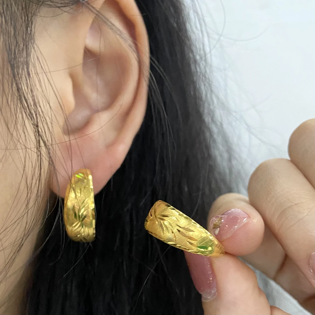 【灵动专属】足金999时尚设计轻奢耳环高级感耳圈
