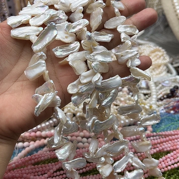 未镶嵌玛瑙/玉髓珠宝半成品一条花瓣巴洛克珍珠