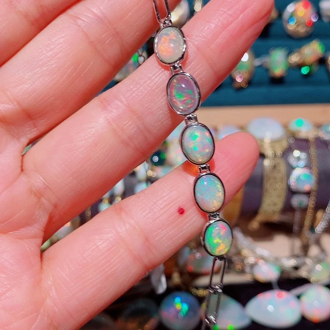 欧泊银S925镶嵌手链