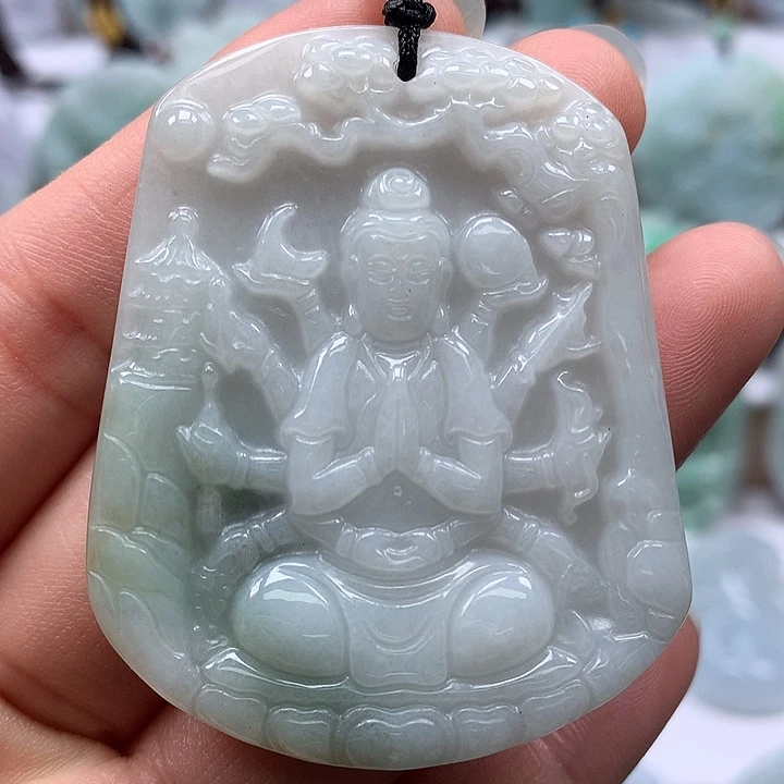翡翠未镶嵌颈饰千手观音福利