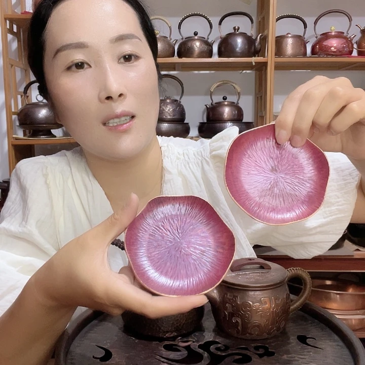金属紫铜纯铜杯垫2只