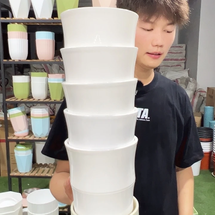 竹节口13.6高14白色带托5只