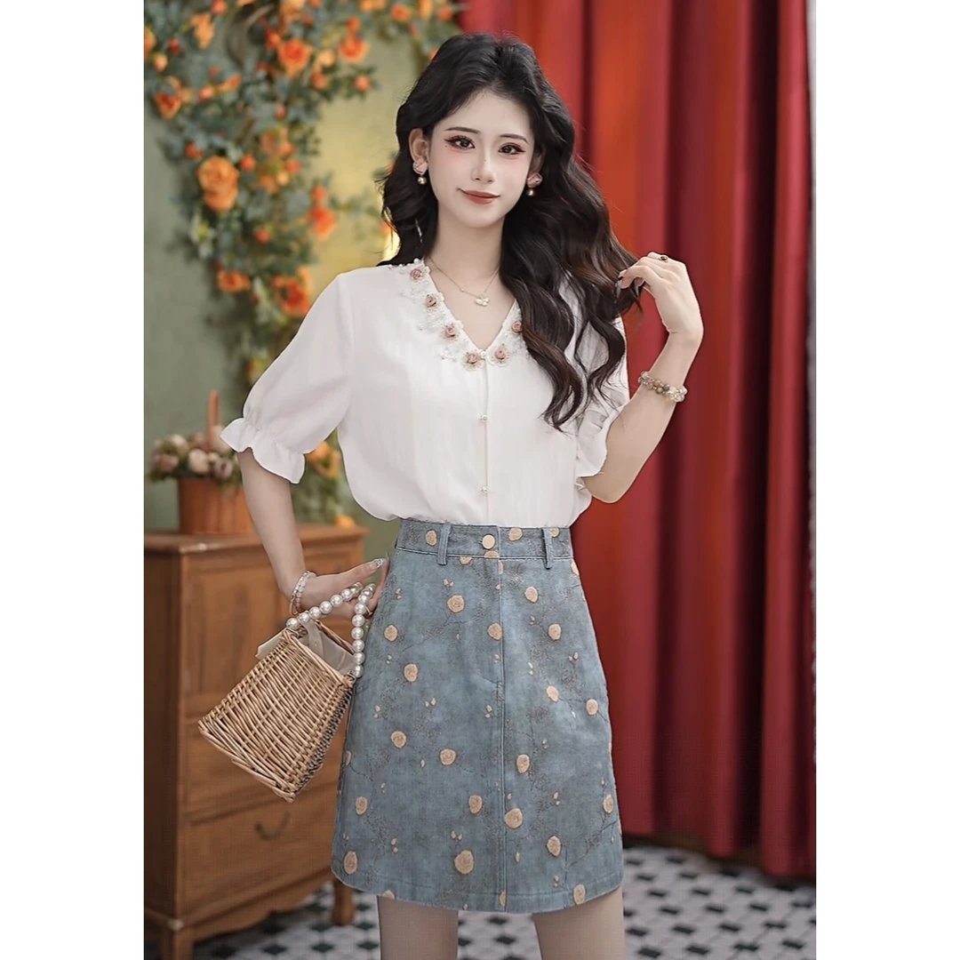 张嘉圆 【西莱雅】25年新款气质时尚百搭显瘦夏季薄款衬衫#4105