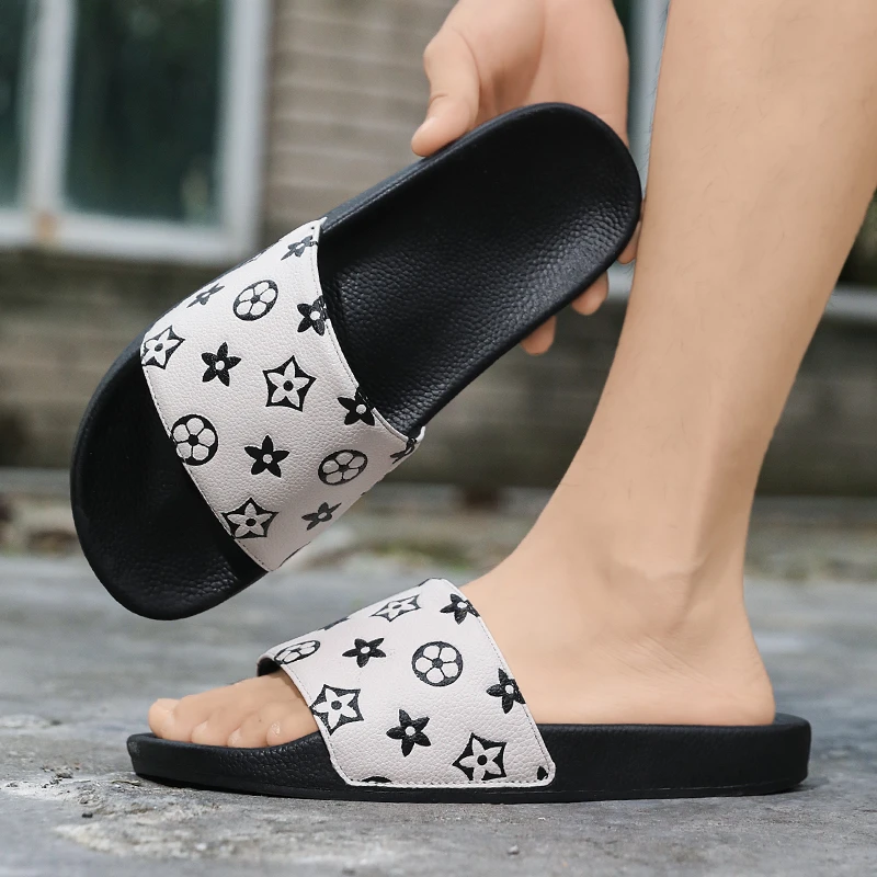 沙滩夏季防滑大码男士一字拖拖鞋外穿凉拖鞋东方洛可可户外休闲