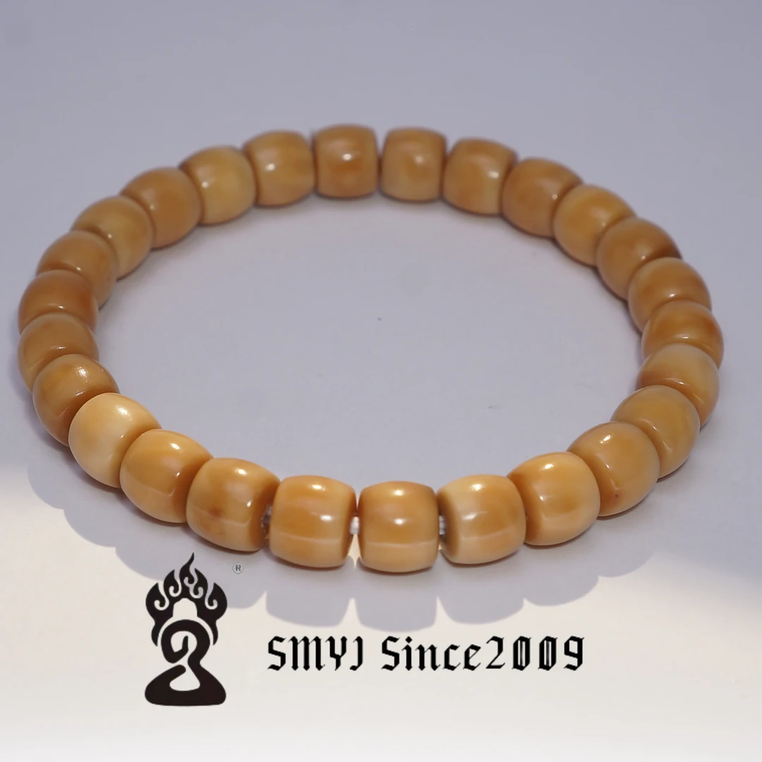 纯天然高货老料玉化料龙脊菩提8*7老型直切无钥匙孔手串