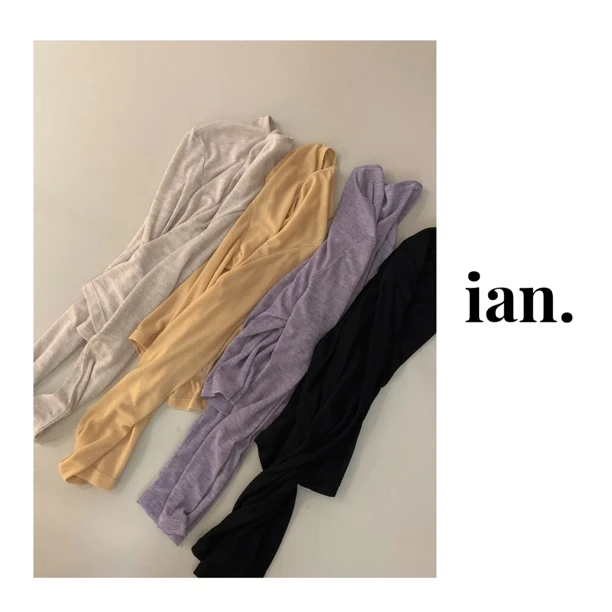 【ian】必入 高级感色系长袖短款防晒T恤