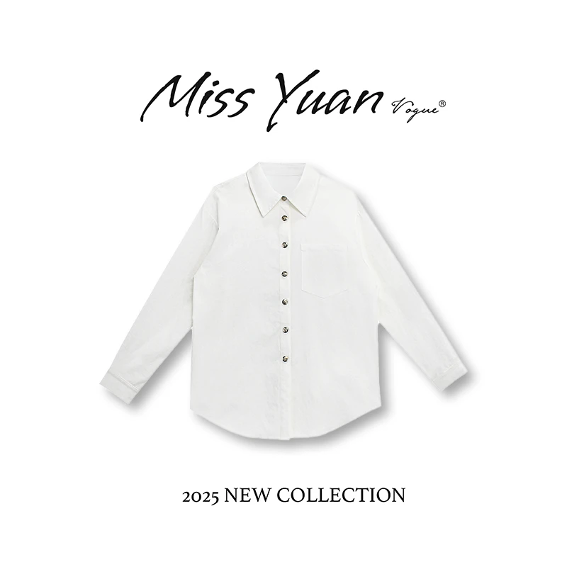 M.Y媛总 2025春季新款衬衫小众设计轻奢休闲白色上衣女1LY820