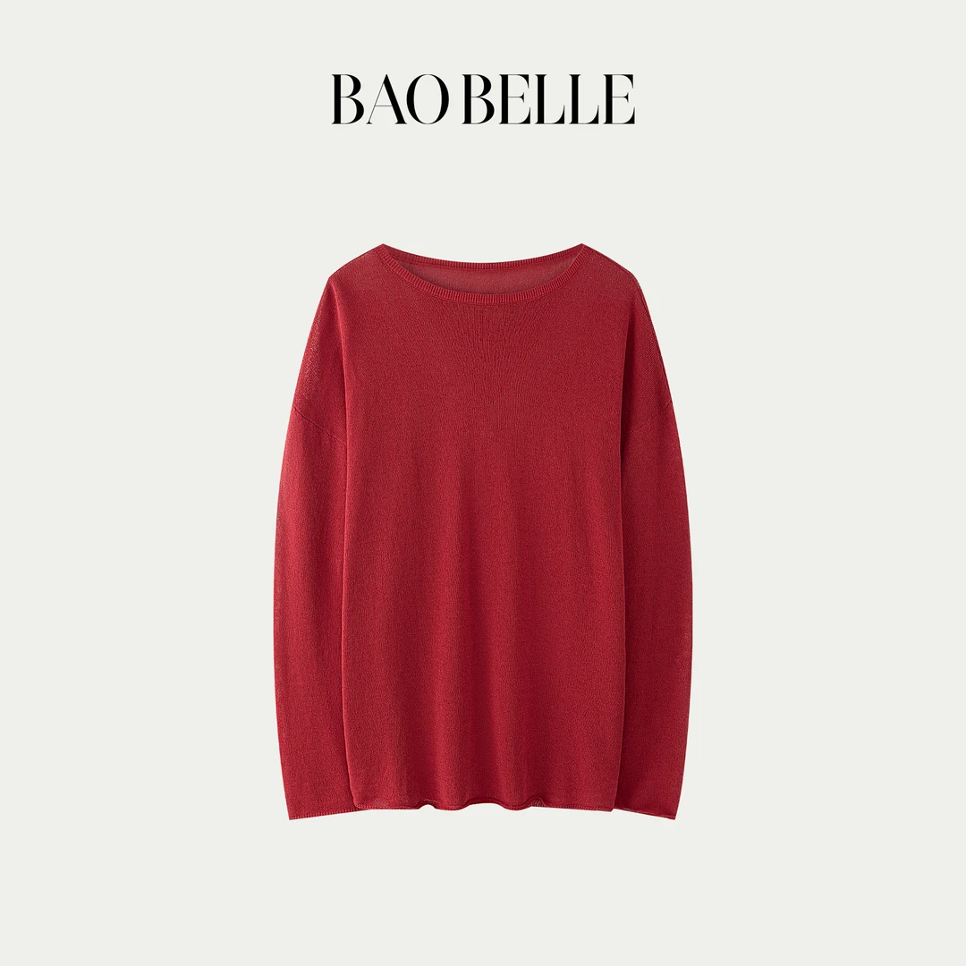 高质量进口和纸纱精梳棉柔软长袖针织衫JT252-SX-8868