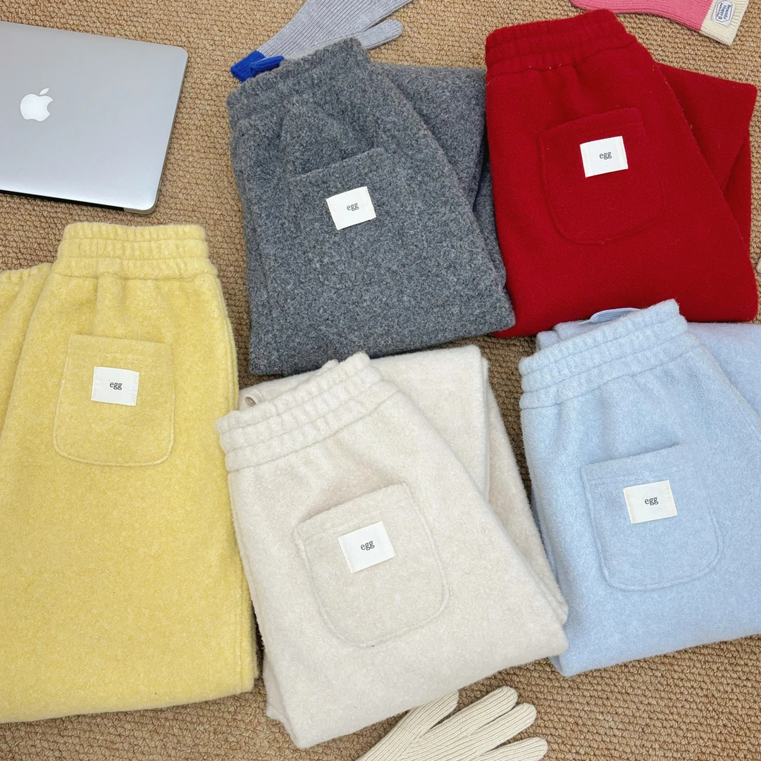 e*g*g鸡蛋家羊毛裤2025年新款休闲韩系百搭保暖羊毛裤