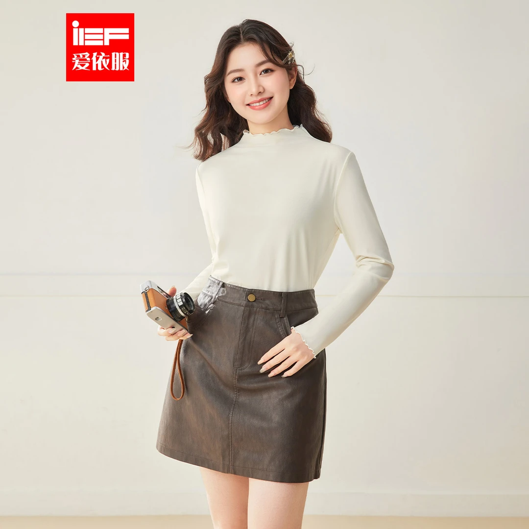 IEF/爱依服【微胖】大码女装2025秋季新款韩系风温柔打底衣流光风