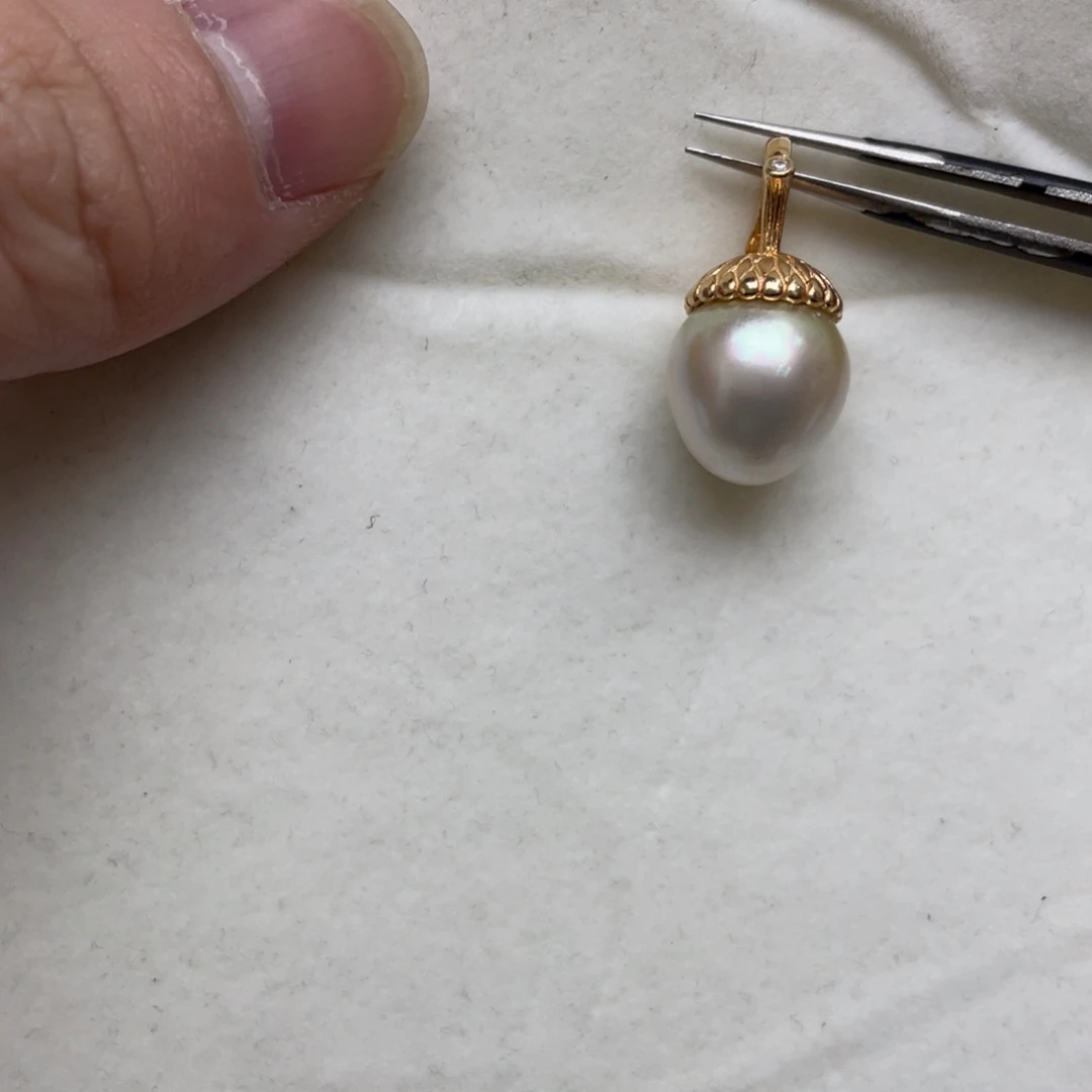 吊坠(不含链)银S925镶嵌海水珍珠