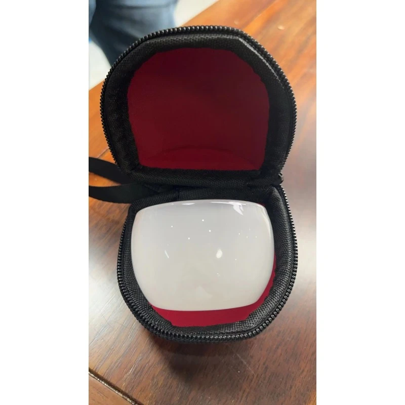 ZH1720-白色琉璃客杯+小号刺绣包