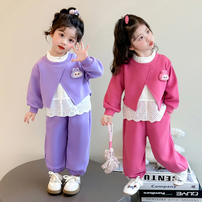 女童秋装套装2025新款4-6岁幼儿园潮款小童女宝春秋季洋气两件套