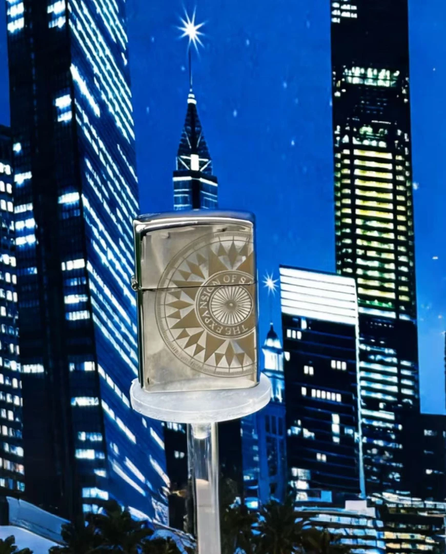 个性高端罗盘指南针翻盖打火机男士创意礼品防风火机