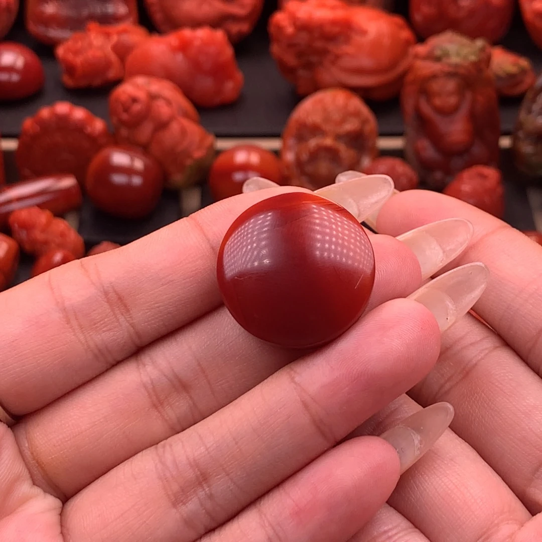 南红玛瑙南红川料原矿高品平安无事牌24.5mm未镶嵌