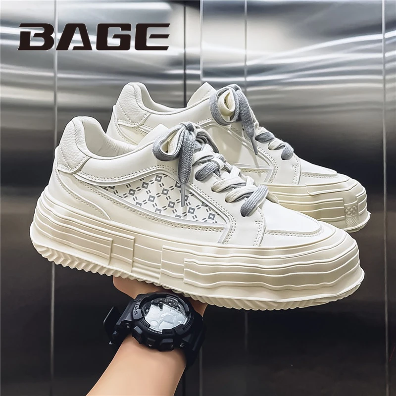 八哥板鞋世家男士2025春季休闲厚底增高潮鞋男款板鞋潮流运动百搭