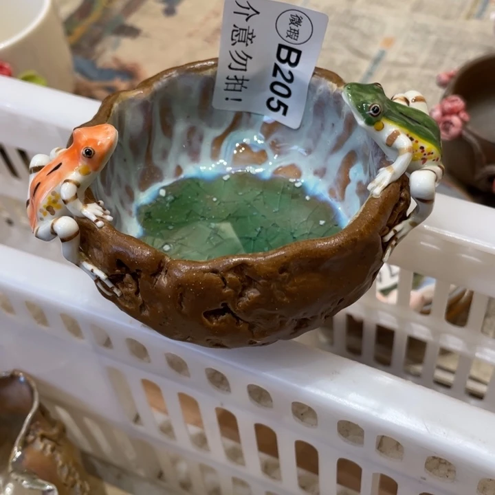 手工制作陶瓷茶具茶杯青蛙
