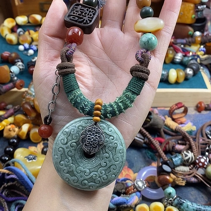 翡翠未镶嵌项链项链