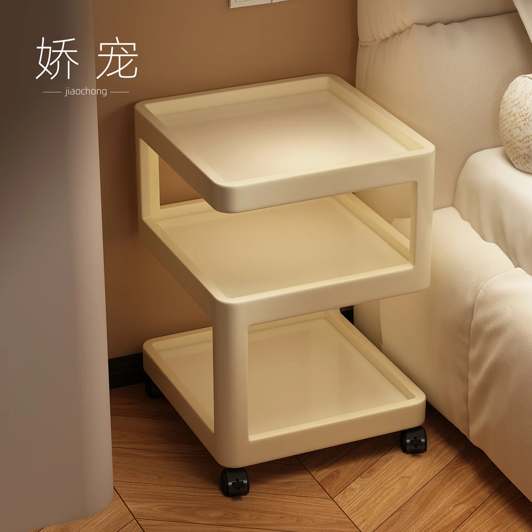 床头柜卧室家用简易小型客厅收纳柜子2025新款爆款轻奢移动推车
